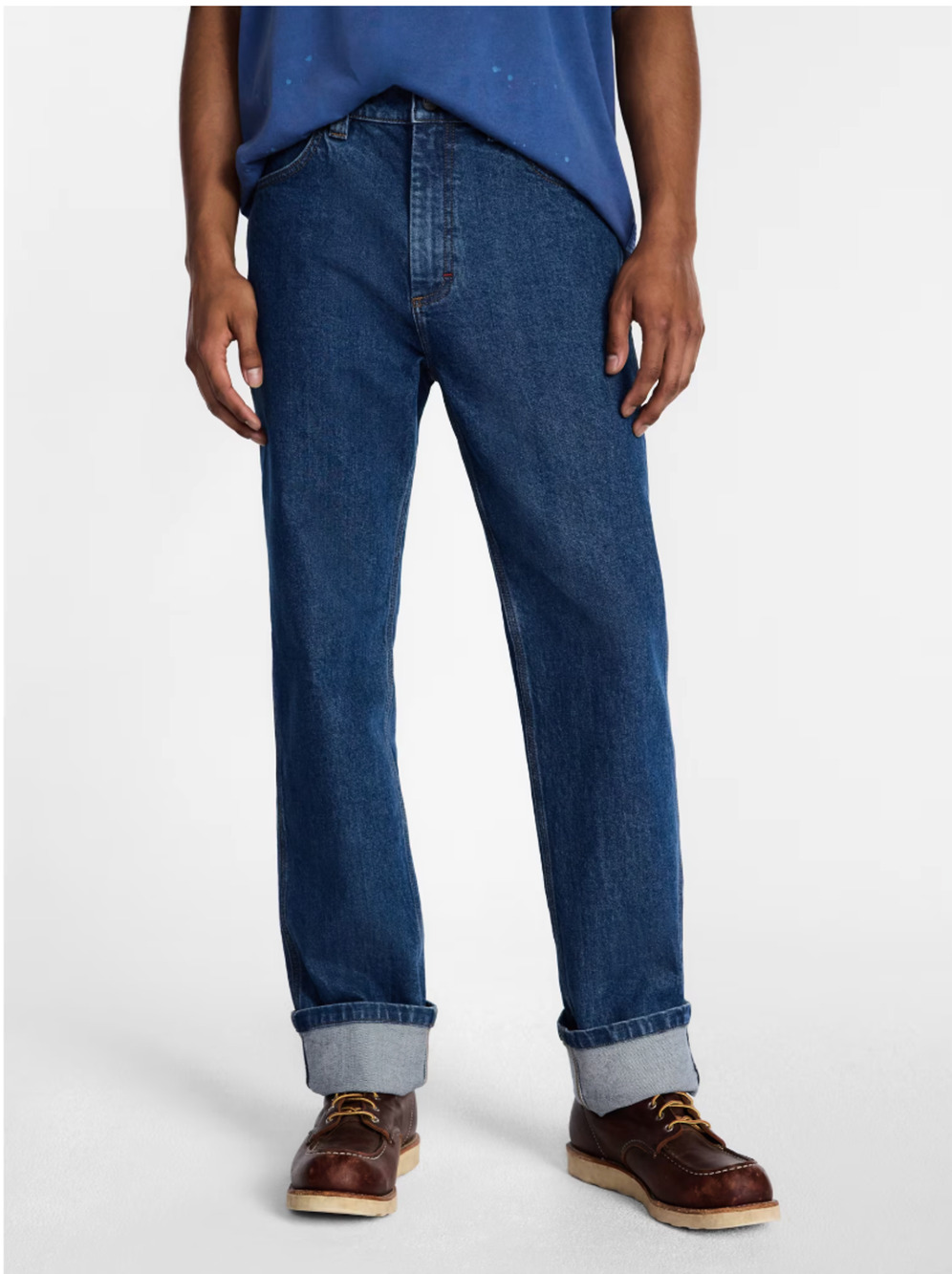 Kacey Lee Mens Relaxed Straight Fit Jeans 32x30 Stone Wash Cotton Denim Pants